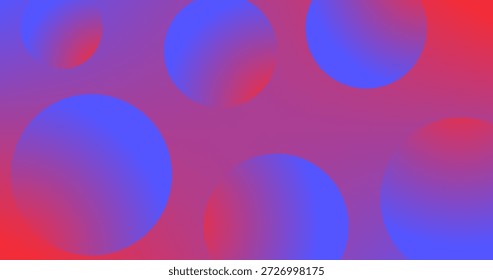 Abstract background with Bubbles circles Blue red and purple colors for Copy Space
