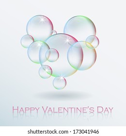 Abstract background with bubbles. Valentine??s Day card design. 