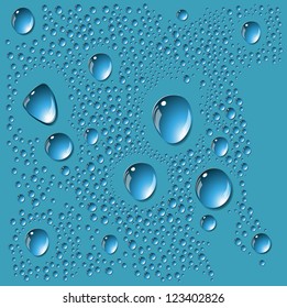 Abstract background with bubbles in the layer of water.