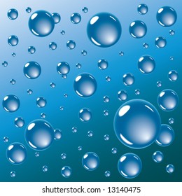 Fondo abstracto con burbujas en la capa de agua. Vector.