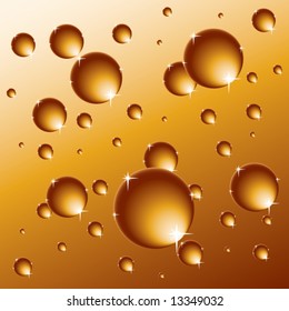 Abstract background with bubbles in the layer of water. Vector.