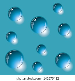 Abstract background with bubbles in the layer of water.