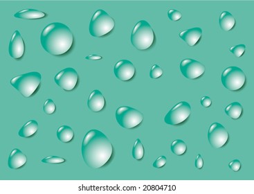 Abstract background with bubbles in the layer of water. Vector.