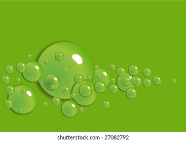 Abstract background with bubbles in the layer of water. Vector.