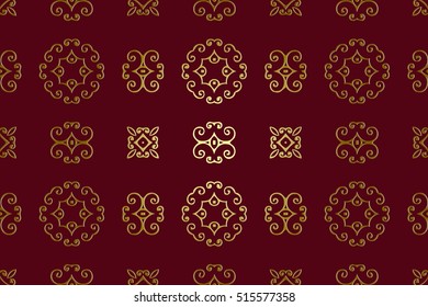 abstract background burgundy color elements vintage embossed golden patterns