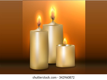 Abstract background with a burning candle