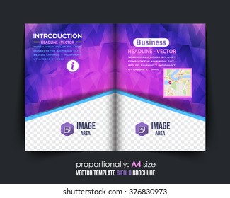 Abstract Background and Business Bi-Fold Brochure Design. Corporate Leaflet, Cover Template