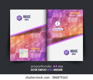 Abstract Background and Business Bi-Fold Brochure Design. Corporate Leaflet, Cover Template