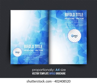 Abstract Background and Business Bi-Fold Brochure Design. Corporate Leaflet, Cover Template