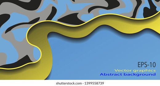Abstract background. Business card. Flyer Banner. Smooth lines. Shapeless shapes. Objects with shadow. Creative background for business card. Gradient colors. Vector graphics. EPS-10