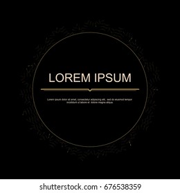Abstract background for business flyer, presentation, banner, logo with circle shape and lines acros circle. Vector illustration.