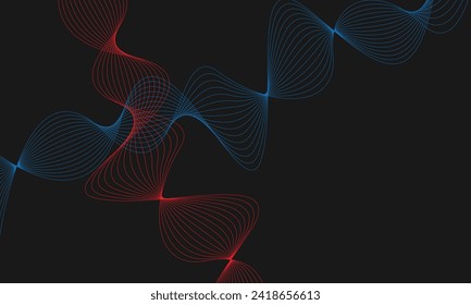 Abstract background with business lines on black background. Dark abstract background with dynamic lines. Digital future technology concept. vector illustration.