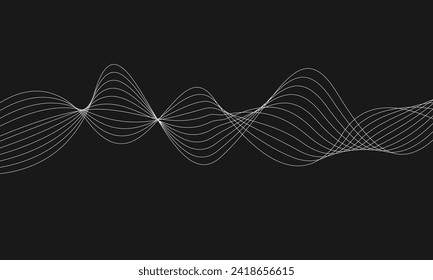 Abstract background with business lines on black background. Dark abstract background with dynamic lines. Digital future technology concept. vector illustration.