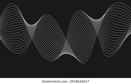 Abstract background with business lines on black background. Dark abstract background with dynamic lines. Digital future technology concept. vector illustration.