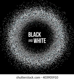 Abstract background for business presentations circle shape. Black and white dots, round template with empty space for your text. Vector.