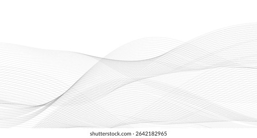 Abstract background with business and technology wave line. Thin line wavy abstract vector background. Curve wave seamless pattern.