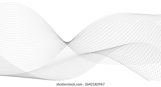 Abstract background with business and technology wave line. Thin line wavy abstract vector background. Curve wave seamless pattern.