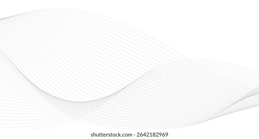 Abstract background with business and technology wave line. Thin line wavy abstract vector background. Curve wave seamless pattern.