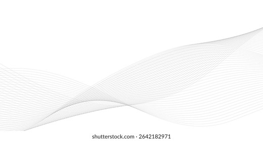 Abstract background with business and technology wave line. Thin line wavy abstract vector background. Curve wave seamless pattern.