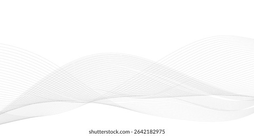 Abstract background with business and technology wave line. Thin line wavy abstract vector background. Curve wave seamless pattern.