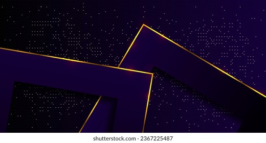 Abstract background bussiness card design in high contrast blue and black with golden stripes. Vector corporate background