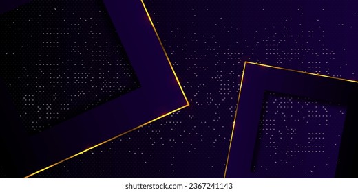 Abstract background bussiness card design in high contrast blue and black with golden stripes. Vector corporate background