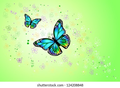 Abstract background with butterflies.
