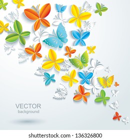 Fondo abstracto con mariposas.