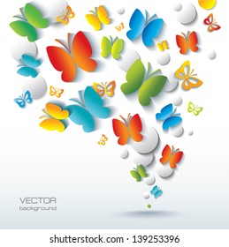 Fondo abstracto con mariposas.