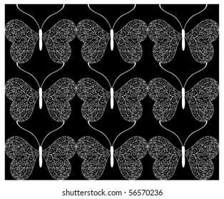 Abstract background with butterflies