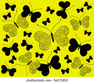 Abstract background with butterflies