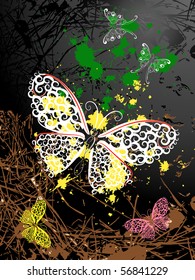 abstract background with butterflies