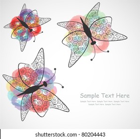 abstract background with butterflies