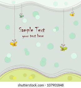 Abstract  background with butterflies. Digital scrap booking.