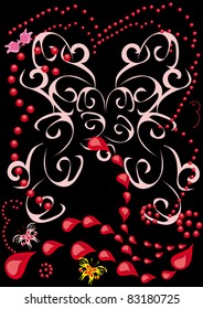 abstract background with butterflies and drops