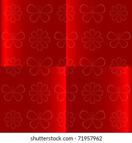 Abstract background with butterflies and flowers from points. Vector.