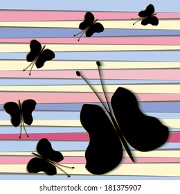 Abstract background with butterflies vector