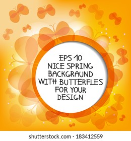 Abstract background with butterflies. Vector illustration