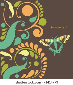 abstract background with butterflies. vector illustration