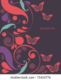 abstract background with butterflies. vector illustration