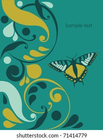 abstract background with butterflies. vector illustration
