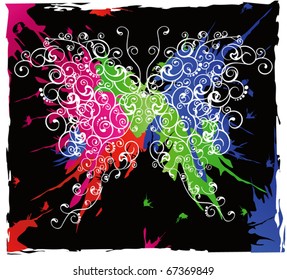 Abstract background  and the butterfly