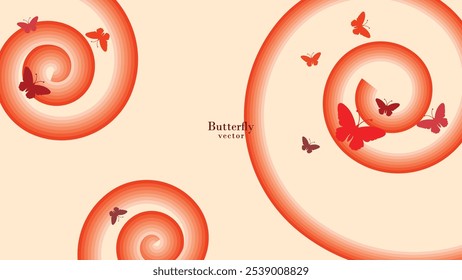 Abstract background with butterfly vectors with retro style