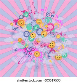 Abstract background with buttons