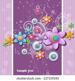 Abstract background of the buttons in the shape of flowers.