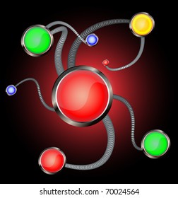 abstract background  buttons and wires