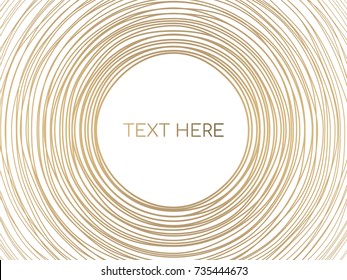 Abstract background by circles lines round frame gold color on white background with empty space for your text. For luxury background, banner , New Year or Christmas 