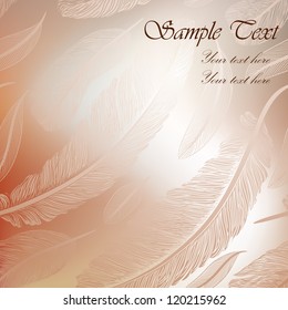 Abstract background with calligraphic feathers