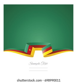 Abstract background Cameroon flag ribbon