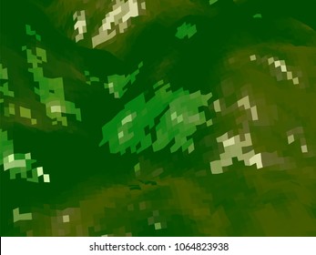 Abstract background with camouflage khaki colors and pixelated structure with textured landscape